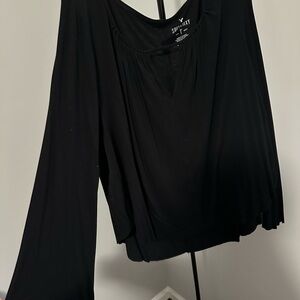 American Eagle Outfitters Black Bell Sleeve Blouse